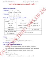 CHỦ đề 3  PHÉP CỘNG   PHÉP NHÂN 