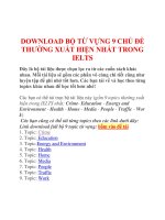 DOWNLOAD bộ từ VỰNG 9 CHỦ đề THƯỜNG XUẤT HIỆN NHẤT TRONG IELTS 