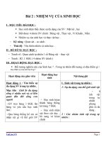 Giáo án Sinh học 6 bài 2: Nhiệm vụ của sinh học