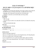 Giáo án Sinh học 7 bài 25: Nhện và sự đa dạng của lớp hình nhện