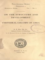 ON THE STRUCTURE AND DEVELOPMENT OF THE VERTEBRAL COLUMN OF AMIA, HAY 1895