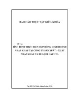 Tình hình thực hiện hợp đồng kinh doanh nhập khẩu tại công ty sản xuất – xuất nhập khẩu và du lịch hacota 