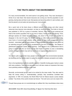IELTS academic reading sample 75 the truth about the environment