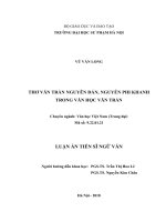 THƠ văn TRẦN NGUYÊN đán, NGUYỄN PHI KHANH TRONG văn học vãn TRẦN 