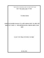 Chính sách đối ngoại của Liên minh châu Âu đối với khu vực châu Á  Thái bình dương trong bối cảnh mới (Luận văn thạc sĩ)