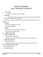 Giáo án Sinh học 7 bài 55: Tiến hóa về sinh sản