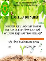 NGHIÊN cứu sự hài LÒNG của DU KHÁCH về DỊCH vụ DU LỊCH tại vườn QUỐC GIA BA vì, xã tản LĨNH, HUYỆN BA vì, THÀNH PHỐ hà nội 