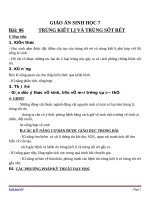 Giáo án Sinh học 7 bài 6: Trùng kiết lị và trùng sốt rét