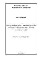 Phân tích tính ổn định và thiết kế bộ quan sát cho một số lớp hệ dương trong mô hình mô hình Roesser (Luận văn thạc sĩ)