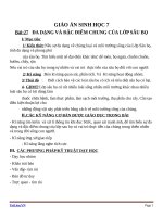 Giáo án Sinh học 7 bài 27: Đa dạng và đặc điểm chung của lớp sâu bọ