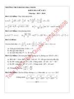 TOÁN 9   HK1   THCS HOÀNG HOA THAM 2017   2018 