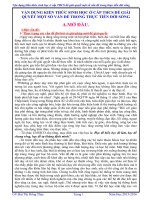 Vận dụng kiến thức sinh học ở cấp THCS để giải quyết một số vấn đề trong thực tiễn đời sống