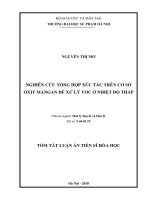 Nghiên cứu tổng hợp xúc tác trên cơ sở oxit mangan để xử lý VOC ở nhiệt độ thấp tt 