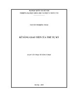 KĨ NĂNG GIAO TIẾP CỦA TRẺ TỰ KỶ   LUẬN VĂN THẠC SĨ TÂM LÝ HỌC
