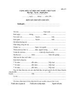 Mẫu đơn xin thuyên chuyển công tác