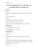 Giáo án Sinh học 7 bài 2: Phân biệt động vật với thực vật. Đặc điểm chung của động vật