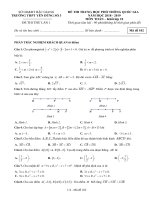 Đề thi THPT quốc gia môn toán 10 năm 2018 – 2019 trường yên dũng 3 – bắc giang lần 1 
