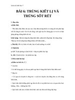 Giáo án Sinh học 7 bài 6: Trùng kiết lị và trùng sốt rét