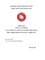 Công ty cổ phần và vai trò của công ty cổ phần đối với sự phát triển kinh tế ở nước ta hiện nay