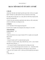 Giáo án Sinh học 7 bài 54: Tiến hóa về tổ chức cơ thể