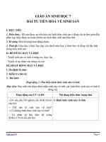 Giáo án Sinh học 7 bài 55: Tiến hóa về sinh sản