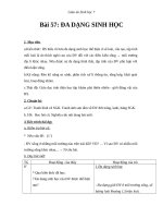 Giáo án Sinh học 7 bài 57: Đa dạng sinh học