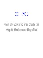 Chính phủ với vai trò phân phối lại thunhập để đảm bảo công bằng xã hội