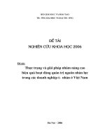 Thực trạng và giải pháp nhằm nâng cao hiệu quả hoạt động quản trị nguồn nhân lực trong các doanh nghiệp tư nhân ở việt nam 
