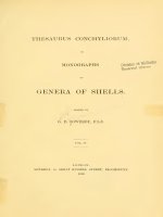 THESAURUS CONCHYLIORUM, MONOGRAPHS GENERA OF SHELLS V4 and PLATES, SOWERBY 1880