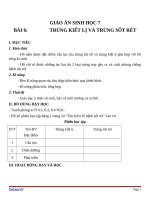 Giáo án Sinh học 7 bài 6: Trùng kiết lị và trùng sốt rét