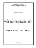 Nghiên cứu tổng hợp hydrotalcit đa thành phần cho phản ứng decacboxyl hóa dầu dừa nhằm chế tạo nhiên liệu kerosen xanh 