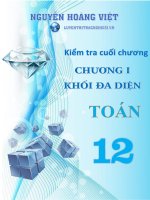Bộ đề tham khảo kiểm tra cuối chương 1 hình học 12 có đáp án và lời giải chi tiết 