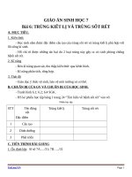 Giáo án Sinh học 7 bài 6: Trùng kiết lị và trùng sốt rét