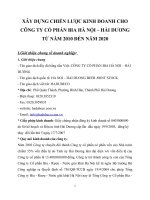 Xây dựng chiến lược kinh doanh công ty cổ phần bia hà nội   hải dương từ năm 2010   2020 