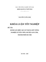 Khóa Luận: Đánh giá hiện trạng sử dụng đất nông nghiệp xã Yên Viên, Gia Lâm, Hà Nội