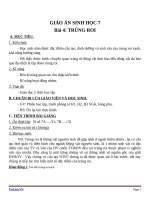 Giáo án Sinh học 7 bài 4: Trùng roi