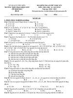đề kiểm tra bài một tiết số 2 hóa 10 học kì 1