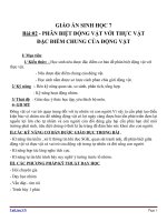 Giáo án Sinh học 7 bài 2: Phân biệt động vật với thực vật. Đặc điểm chung của động vật
