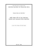 Điều kiện tối ưu địa phương trong quy hoạch toàn phương (Luận văn thạc sĩ)
