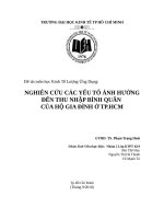 nghiên cứu các yếu tố ảnh hýởng ðến thu nhập bình quân của hộ gia ðình ở tp hcm 