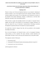  PHÂN TÍCH TÌNH HÌNH tài CHÍNH và xác ĐỊNH GIÁ TRỊ cổ PHIỂU CÔNG TY CP ELCOM e 