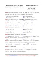 Đề thi thử THPTQG năm 2018 môn toán THPT chuyên hoàng văn thụ hòa bình lần 2 file word có lời giải chi tiết 