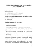  ỨNG DỤNG CỘNG NGHỆ THÔNG TIN và các GIẢI PHÁP của HÀNG KHÔNG VIỆT NAM e 
