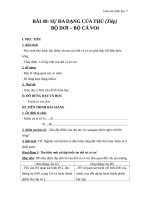 Giáo án Sinh học 7 bài 49: Đa dạng của lớp thú (tiếp theo) bộ dơi và bộ cá voi