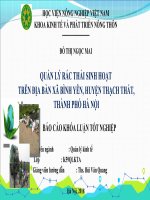 QUẢN lý rác THẢI SINH HOẠT TRÊN địa bàn xã BÌNH yên, HUYỆN THẠCH THẤT, THÀNH PHỐ hà nội 