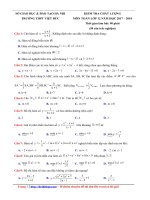 Đề thi thử THPT QG 2018   môn toán   trường THPT việt đức – hà nội   lần 1   file word có lời giải chi tiết 