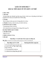 Giáo án Sinh học 7 bài 54: Tiến hóa về tổ chức cơ thể