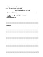 Kế hoạch sinh hoạt sao nhí