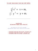 bài tập trắc nghiệm chuyên đề hệ phương trình chứa tham số
