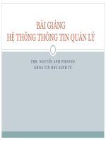 SLIDE BÀI GIẢNG HỆ THỐNG THÔNG TIN QUẢN LÝ